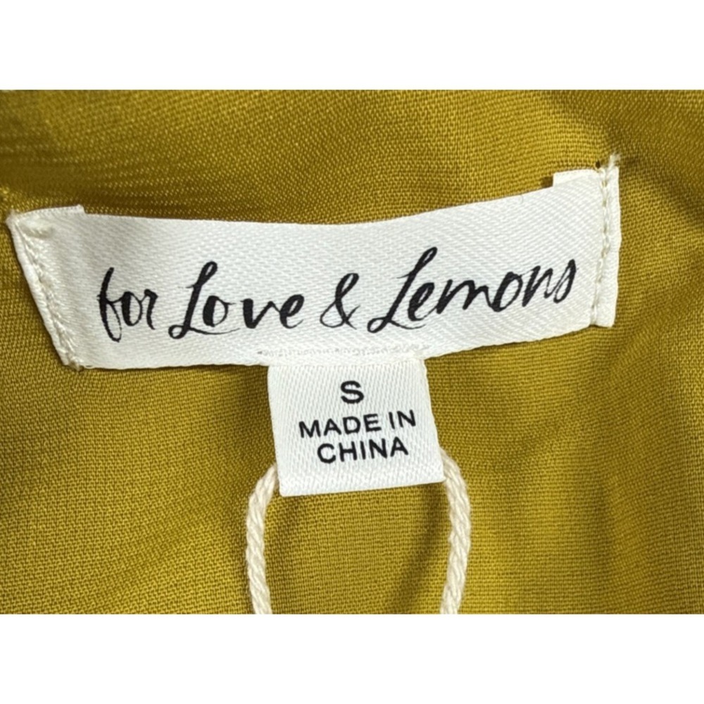 For Love And Lemons Women's Tiana One-Shoulder Lace Mini Dress Yellow Small NWT - Picture 7 of 9